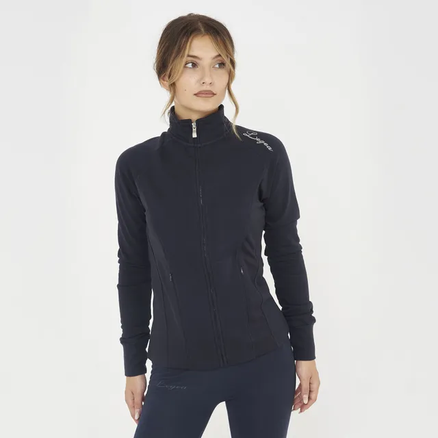 legea-dafne-felpa-slim-con-zip-in-cotone-blu-m image 1
