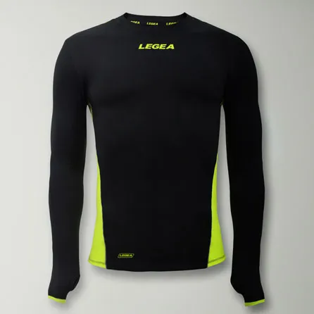 legea-act-sleeves-antic-maglia-termica-con-passapollice-nero-giallo-fluo-l image 1