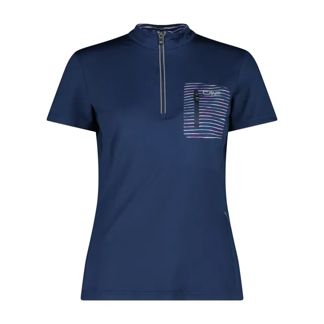 cmp-t-shirt-elasticizzata-bici-donna-mezza-zip-altak image 1