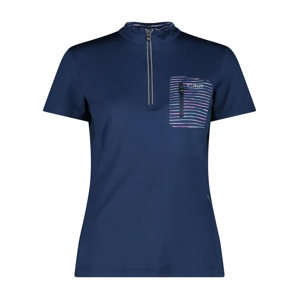cmp-t-shirt-elasticizzata-bici-donna-mezza-zip-altak image 1