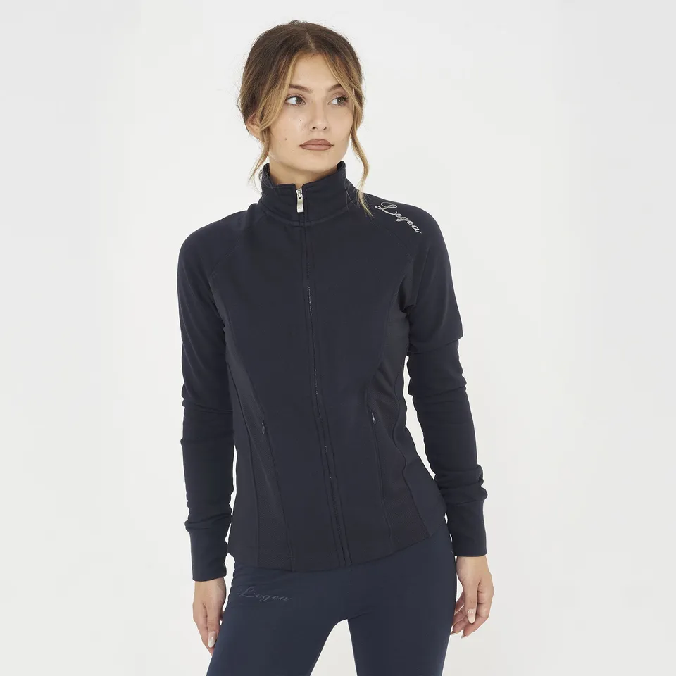 legea-dafne-felpa-slim-cotone-con-zip-e-cappuccio-blu-s image 1