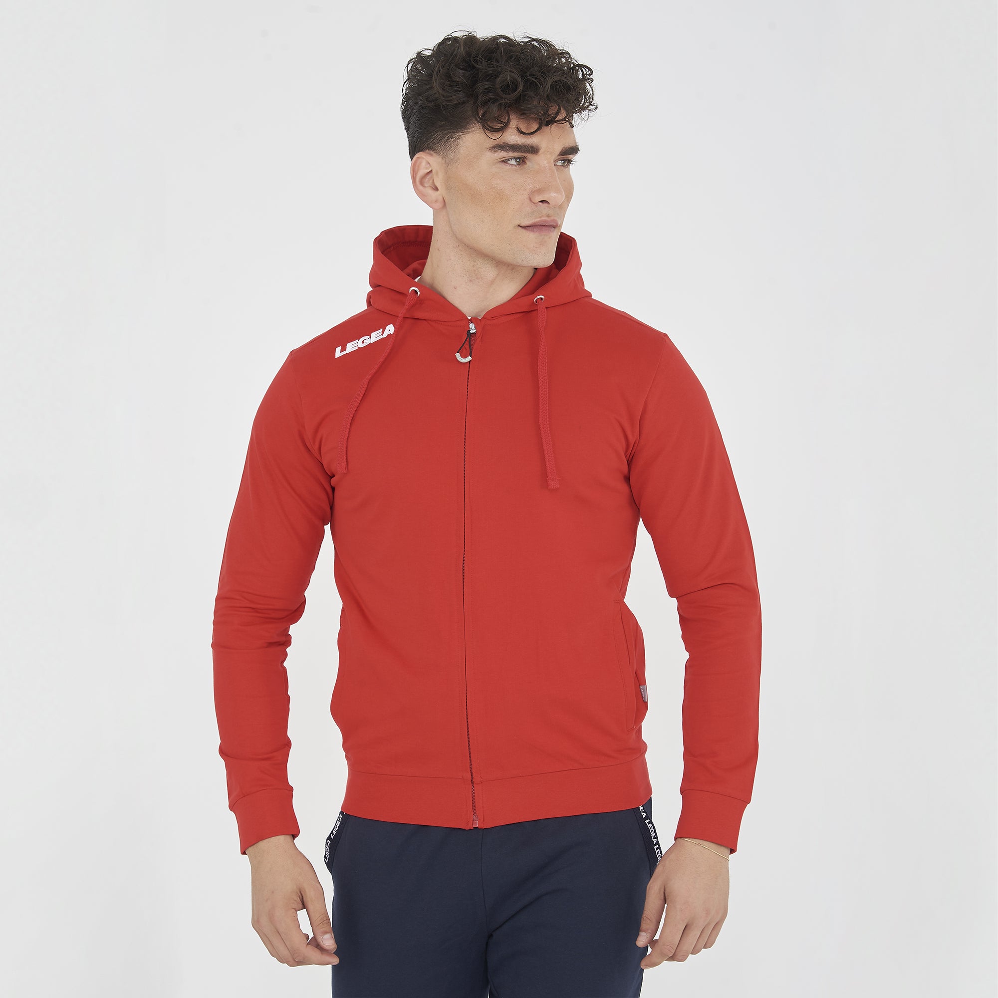 legea-farel-felpa-con-zip-e-cappuccio-in-french-terry-rosso-m image 1