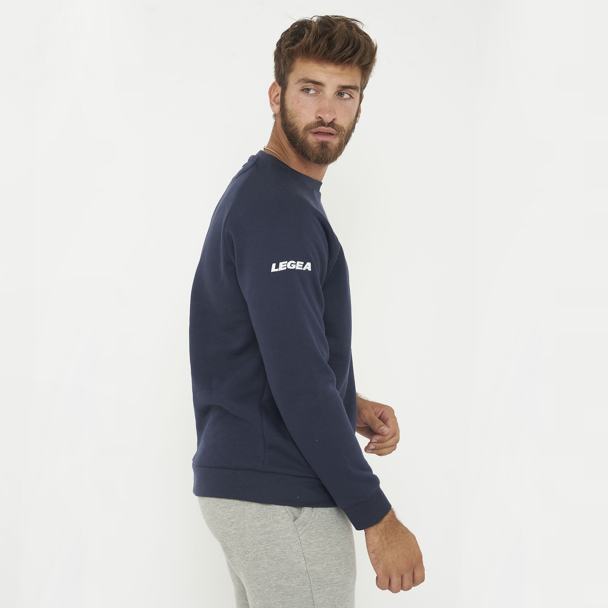 legea-felpa-zagabria-mezza-zip-con-cappuccio-blu-blu-l image 2