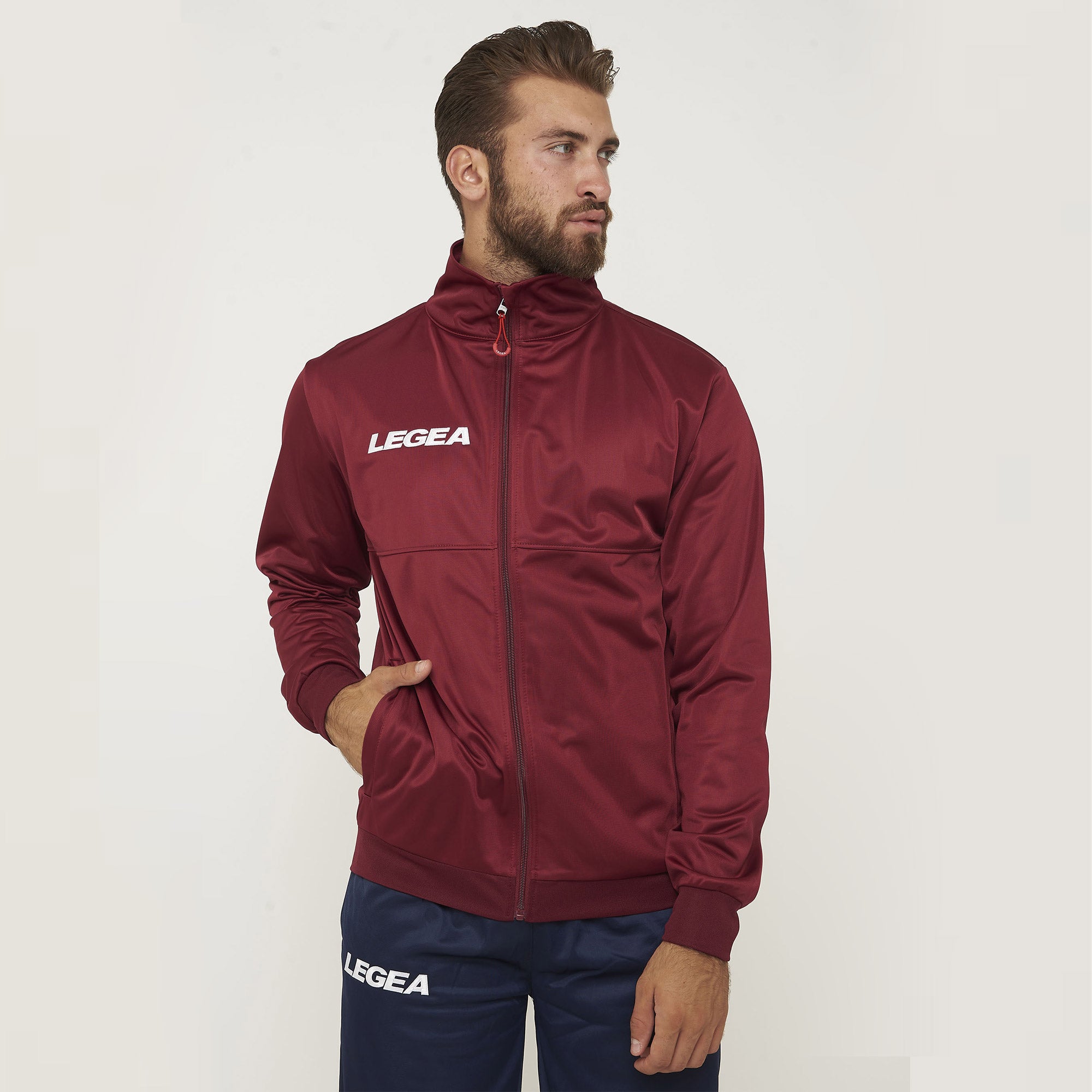 legea-cuba-giacca-sportiva-con-zip-granata-s image 1