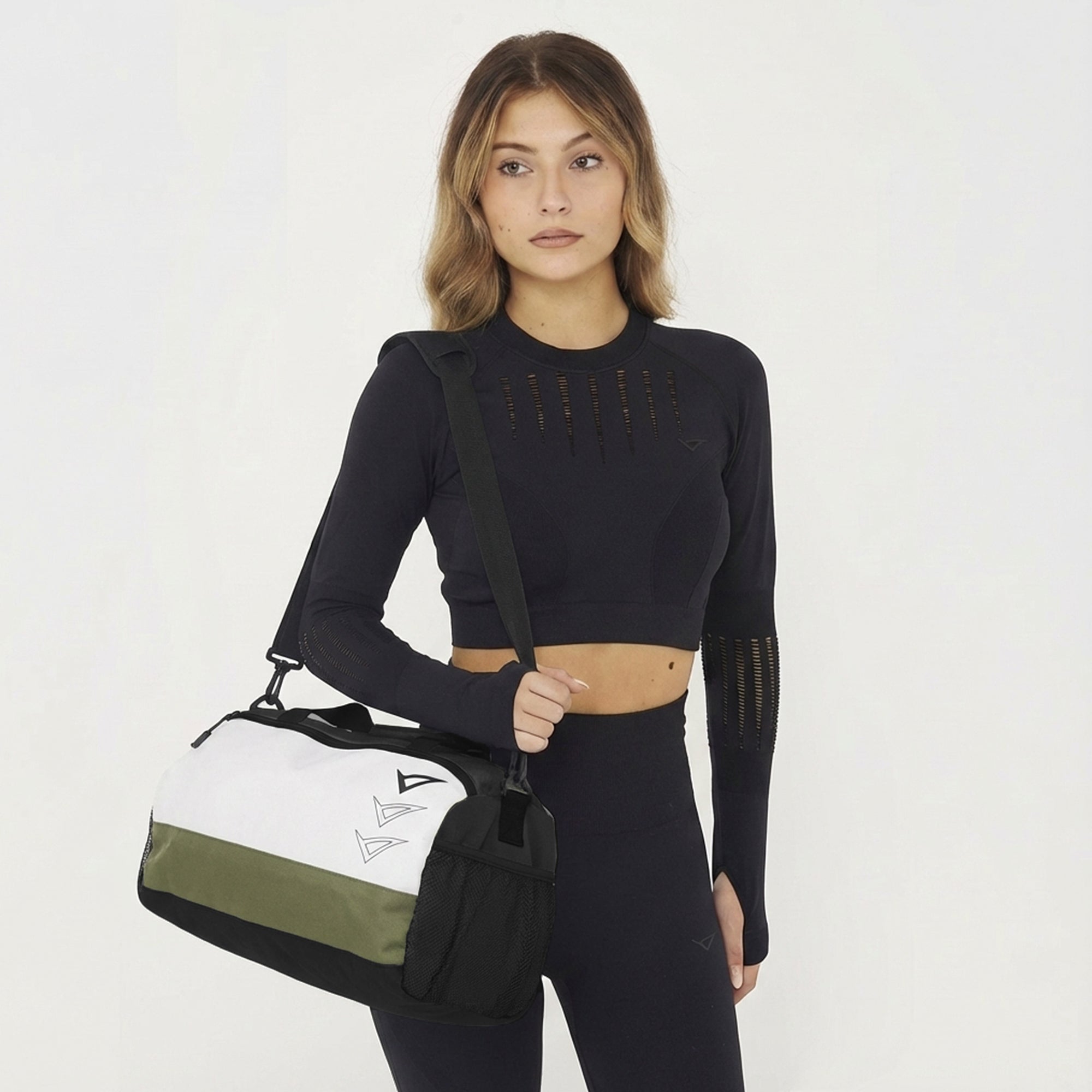 legea-compact-borsa-palestra-a-cilindro-nero-verde-44x24x18-cm image 1