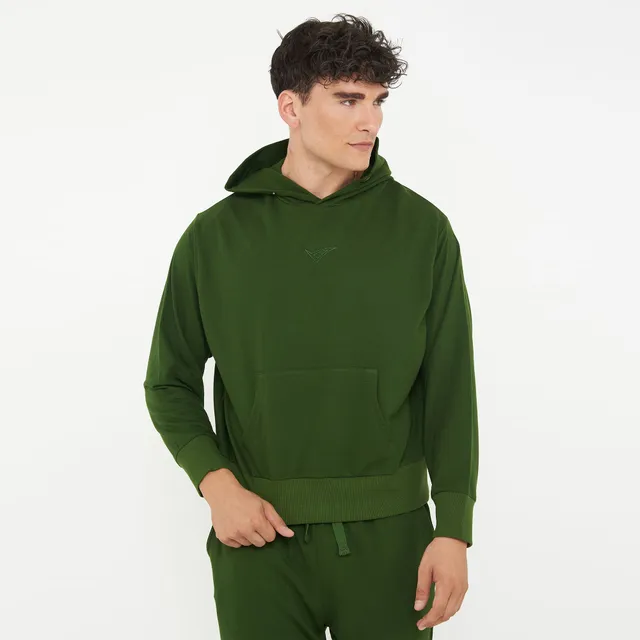 legea-felpa-unisex-con-cappuccio-f-boxy-verde-militare-m image 1