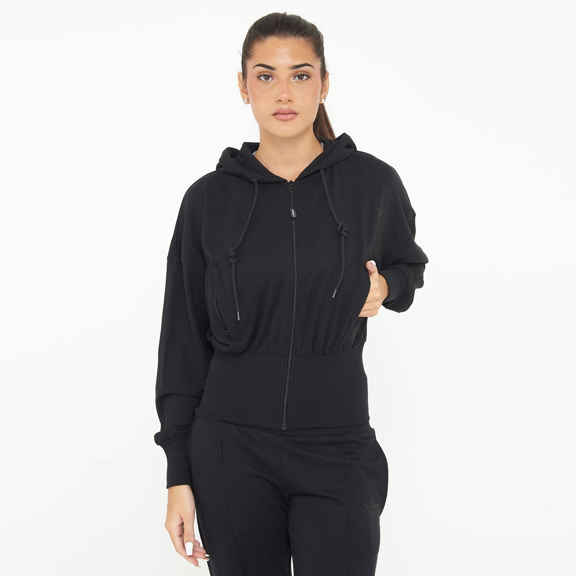 legea-giacca-crop-in-cotone-con-zip-e-cappuccio-trixy-nero-xl image 1