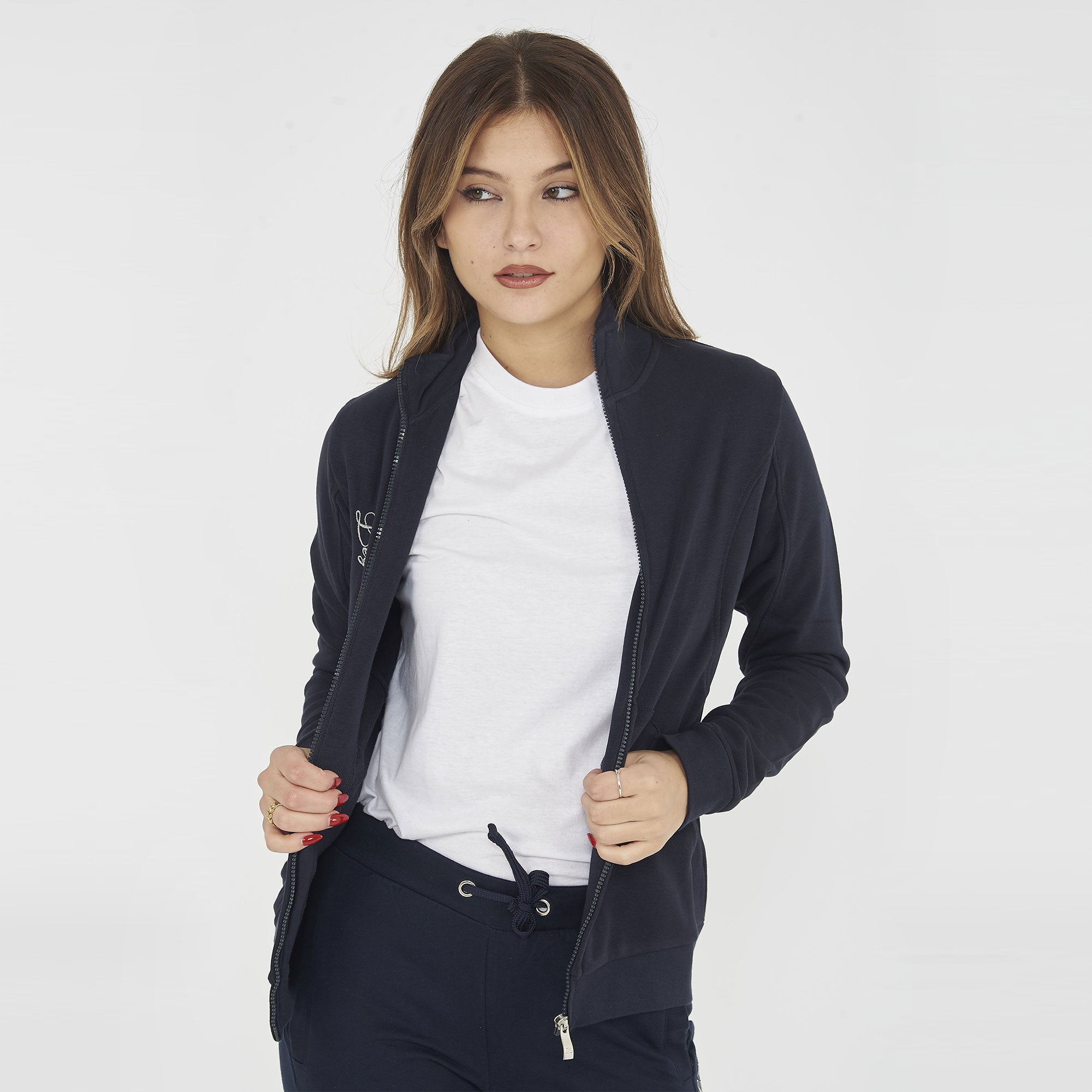 legea-karida-felpa-con-mezza-zip-in-cotone-blu-2xl image 2
