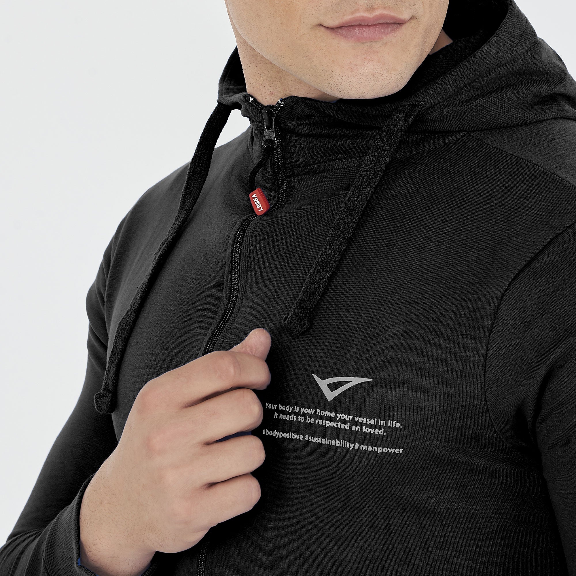 legea-raya-felpa-leggera-in-cotone-con-zip-e-cappuccio-nero-2xl image 5