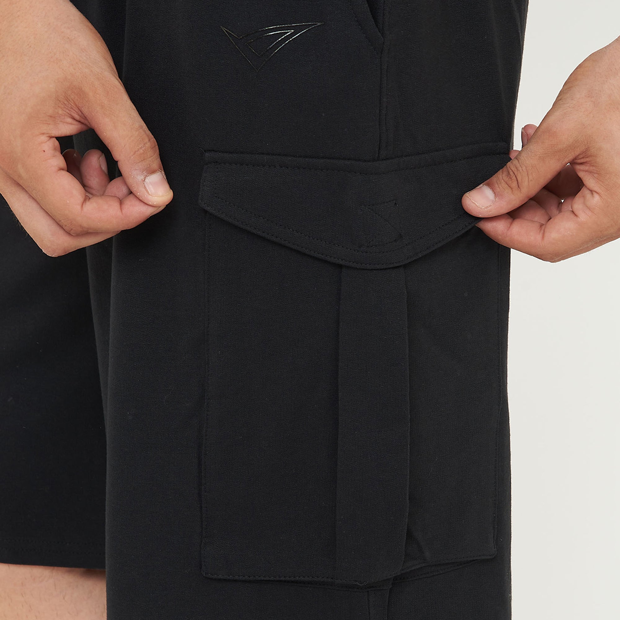 legea-f9-pantaloncini-cargo-in-french-terry-nero-m image 3
