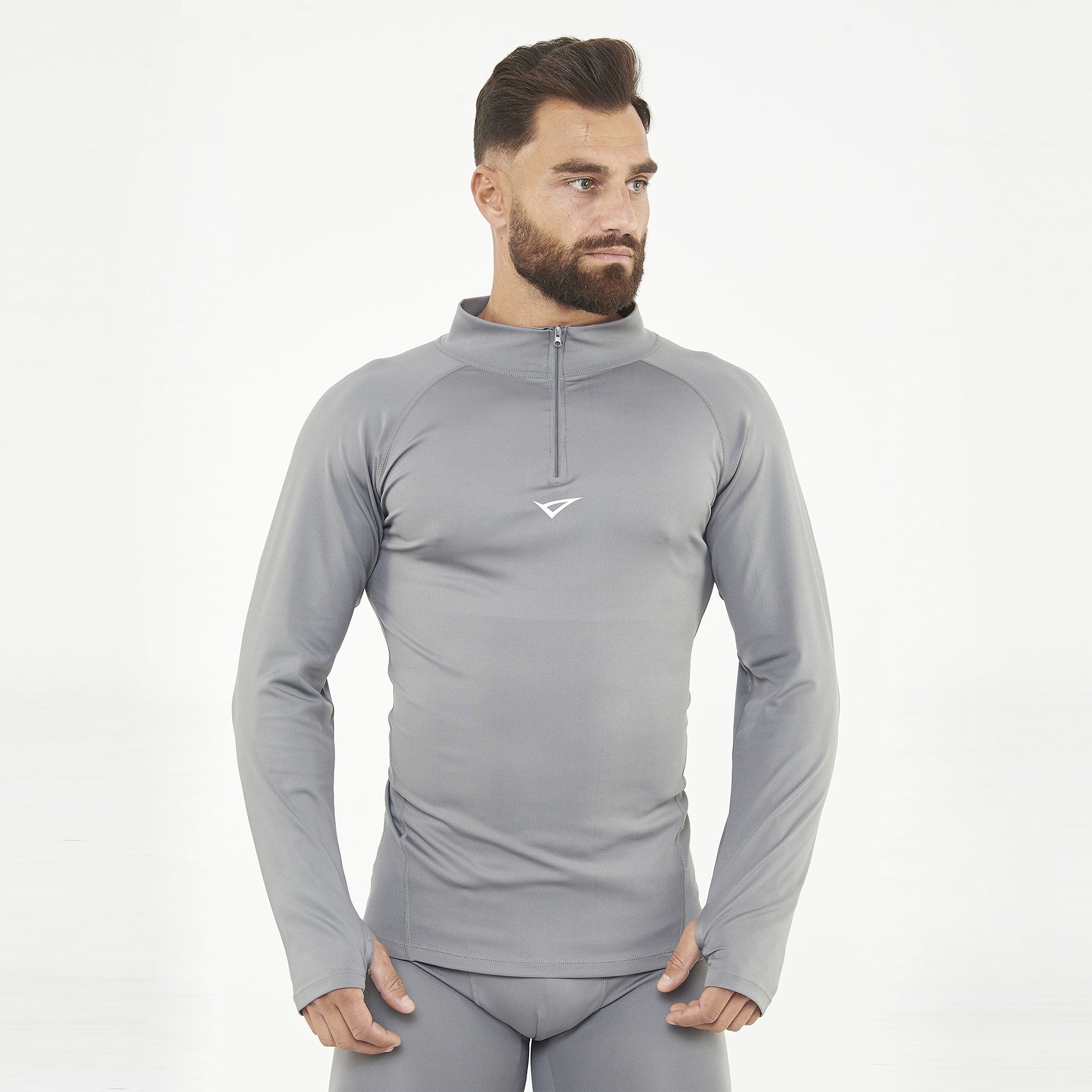 legea-ironboy-turbo-maglia-termica-mezza-zip-piombo-xs-s image 1
