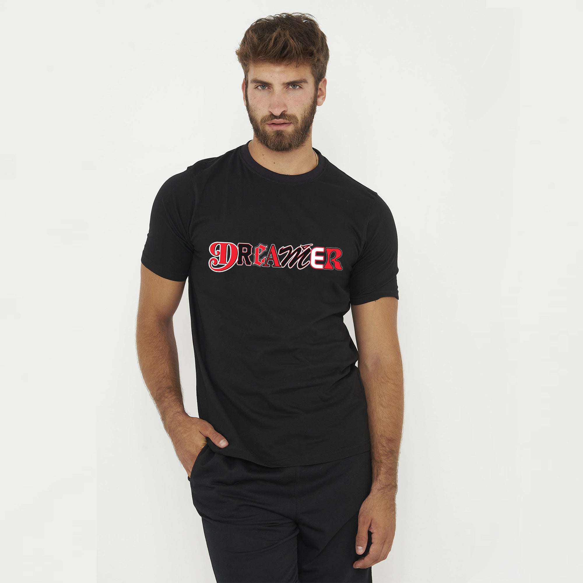 legea-dreamer-t-shirt-cotone-uomo-nera-rossa-l image 1