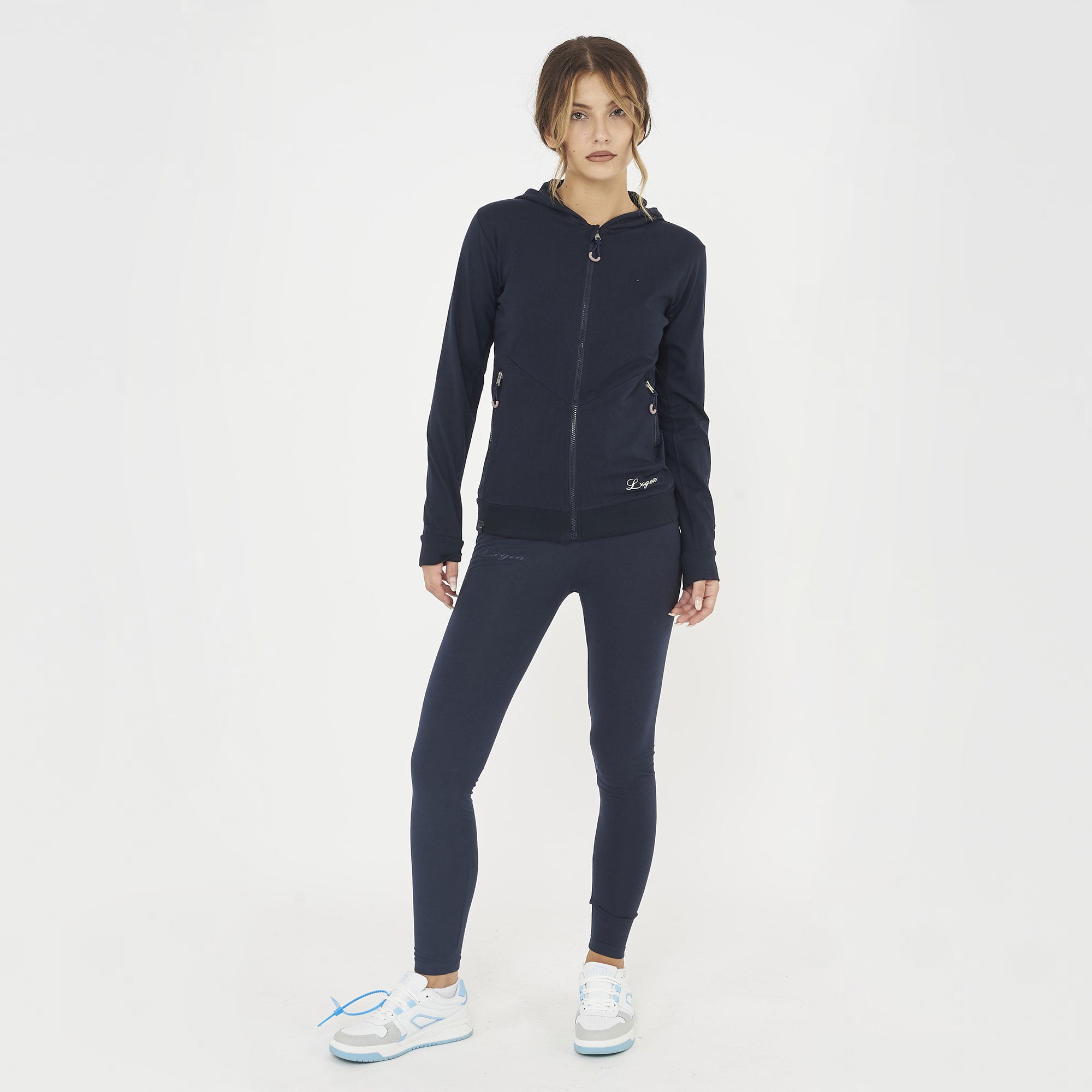 legea-layca-felpa-leggera-zip-cappuccio-blu-xs image 7