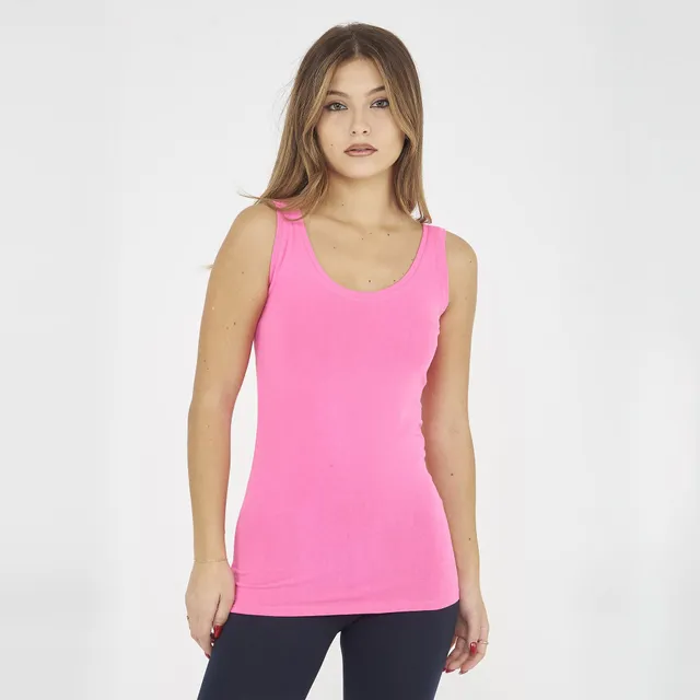 legea-canotta-a-spalle-larghe-in-cotone-raita-fucsia-fluo-l image 1