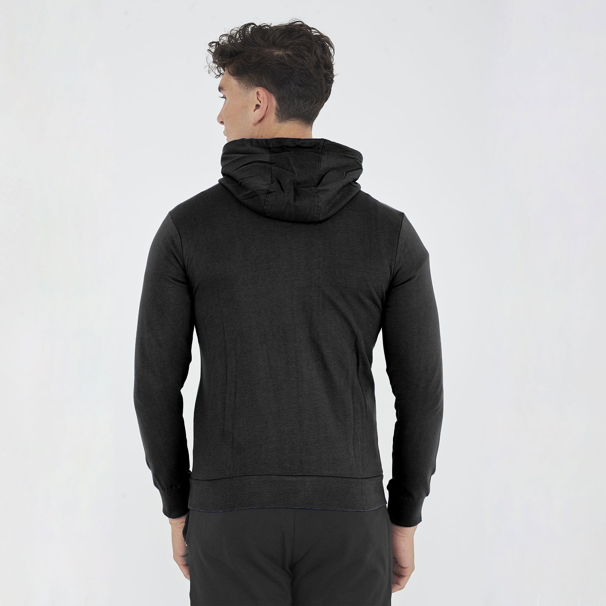 legea-raya-felpa-leggera-cotone-con-zip-e-cappuccio-nero-xl image 2