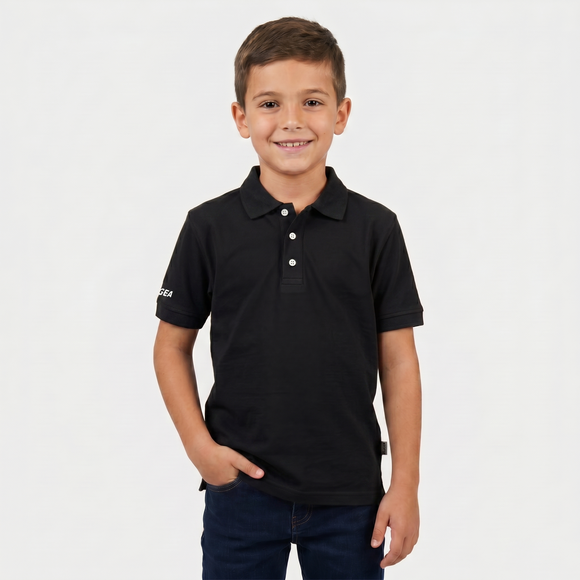 legea-ariete-polo-cotone-bambini-ragazzi-nero-2xs-taglia-piccola image 1