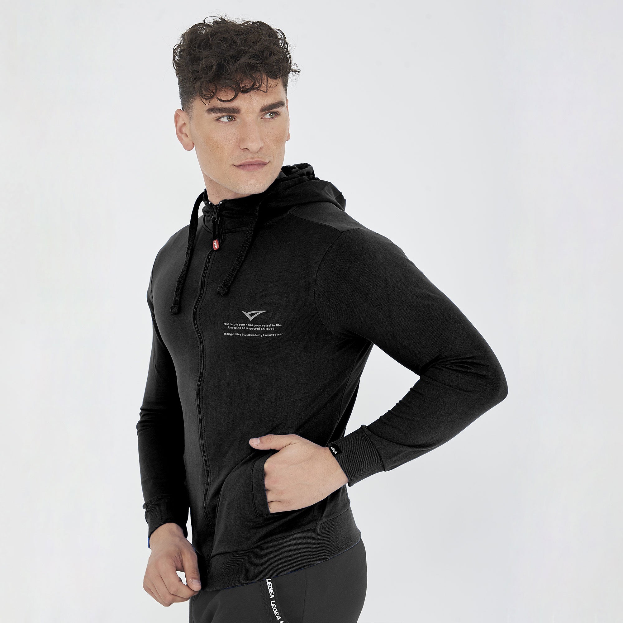 legea-raya-felpa-leggera-in-cotone-con-zip-e-cappuccio-nero-2xl image 3