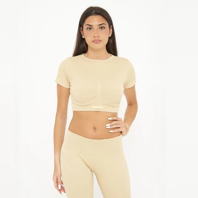 legea-way-maglia-fitness-crop-donna-sabbia-l image 1