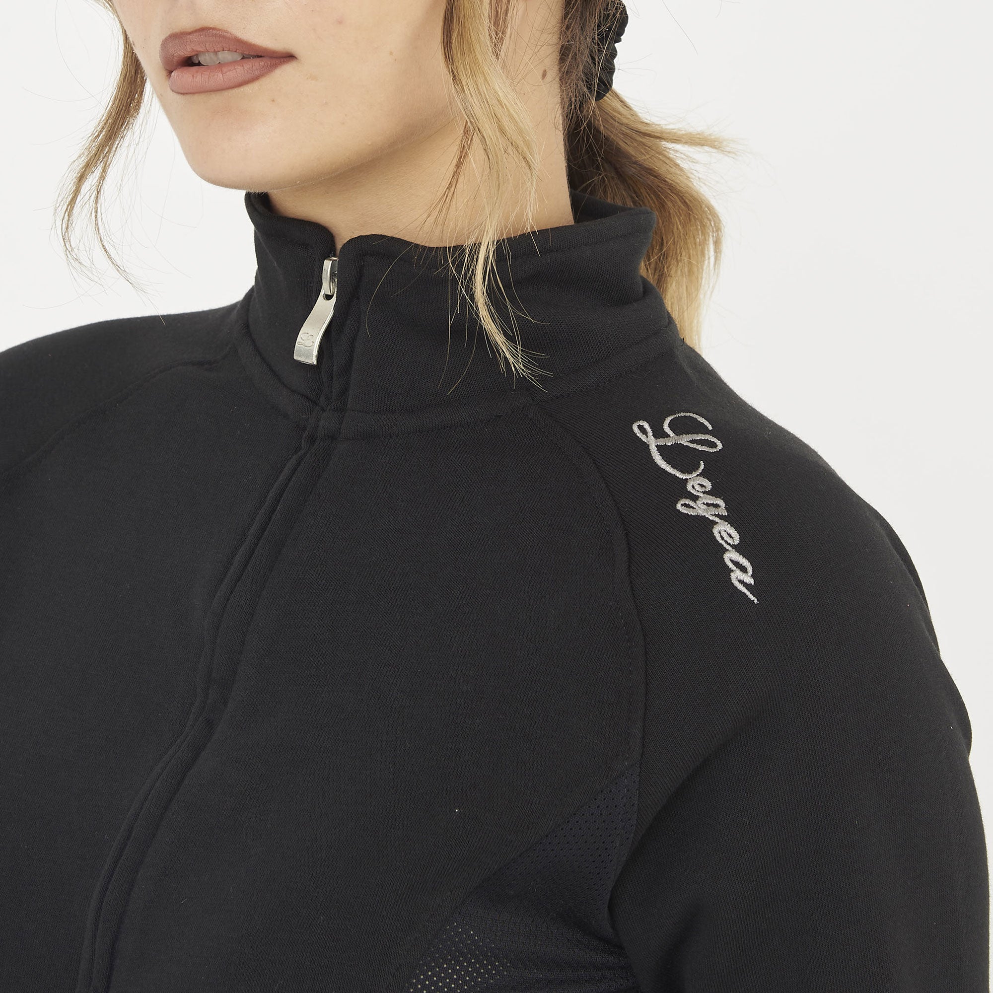 legea-dafne-felpa-slim-con-zip-in-misto-cotone-nero-l image 3