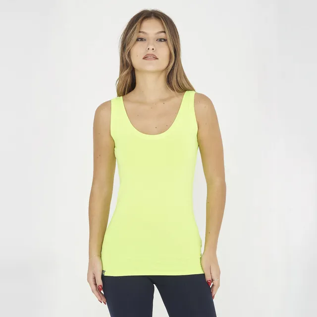 legea-canotta-raita-spalle-larghe-cotone-giallo-fluo-xs image 1