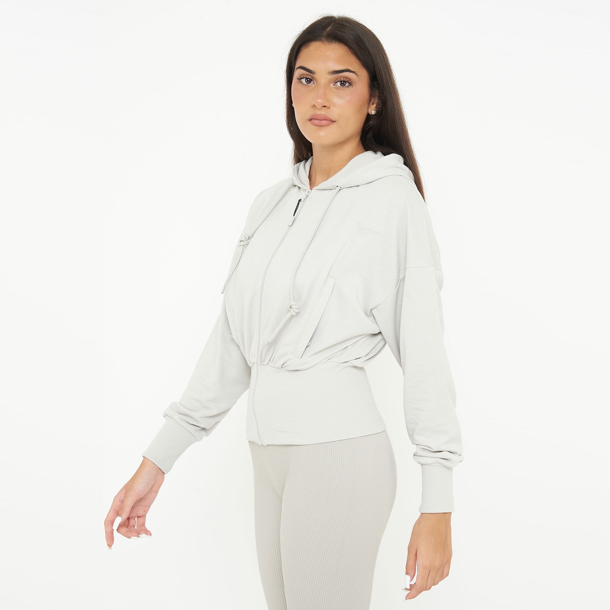 legea-trixy-giacca-crop-in-cotone-con-zip-e-cappuccio-grigio-chiaro-l image 2