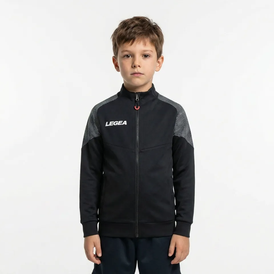 legea-manila-giacca-con-zip-running-nero-verde-tiffany-3xs image 1