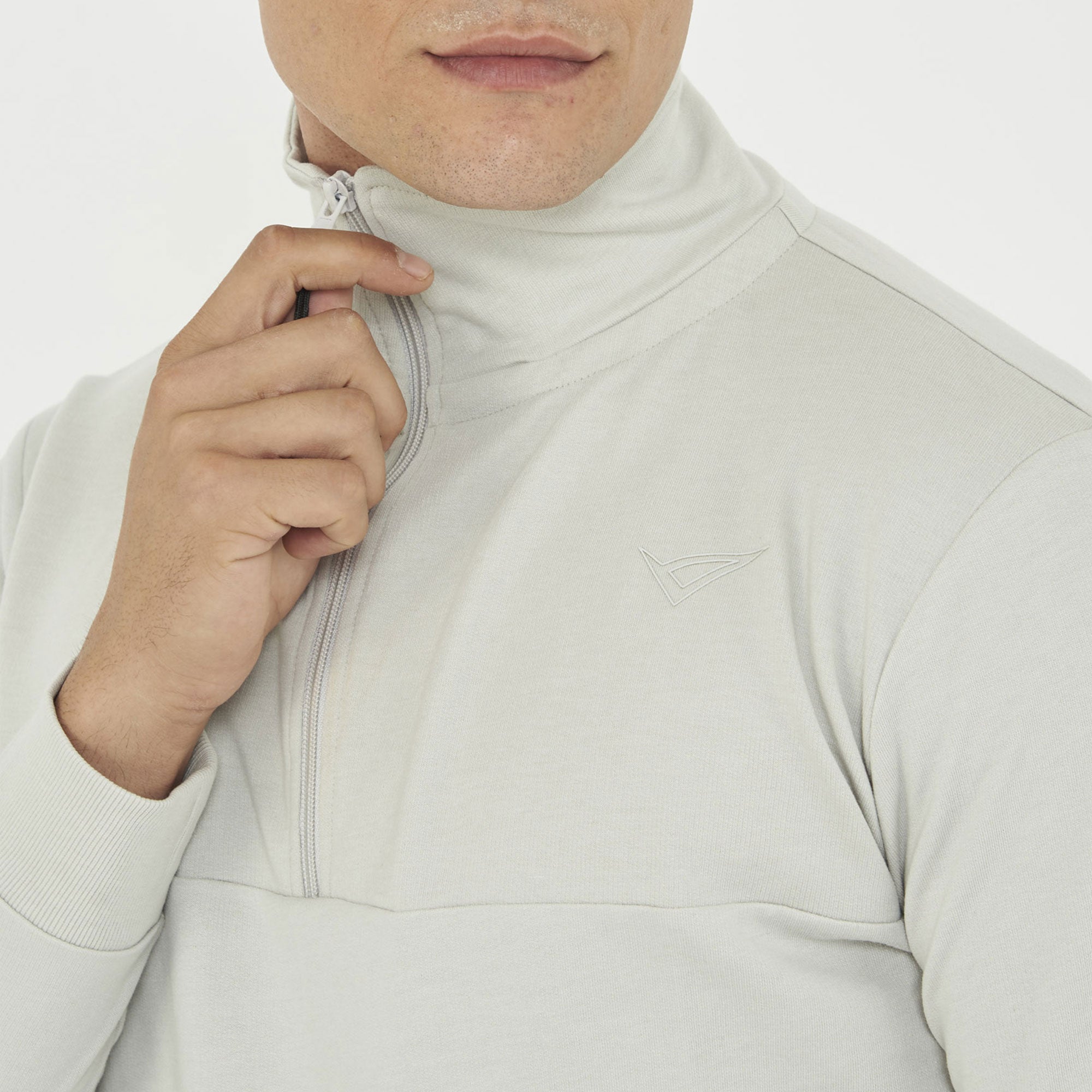 legea-f-club-felpa-con-mezza-zip-grigio-chiaro-xl image 4