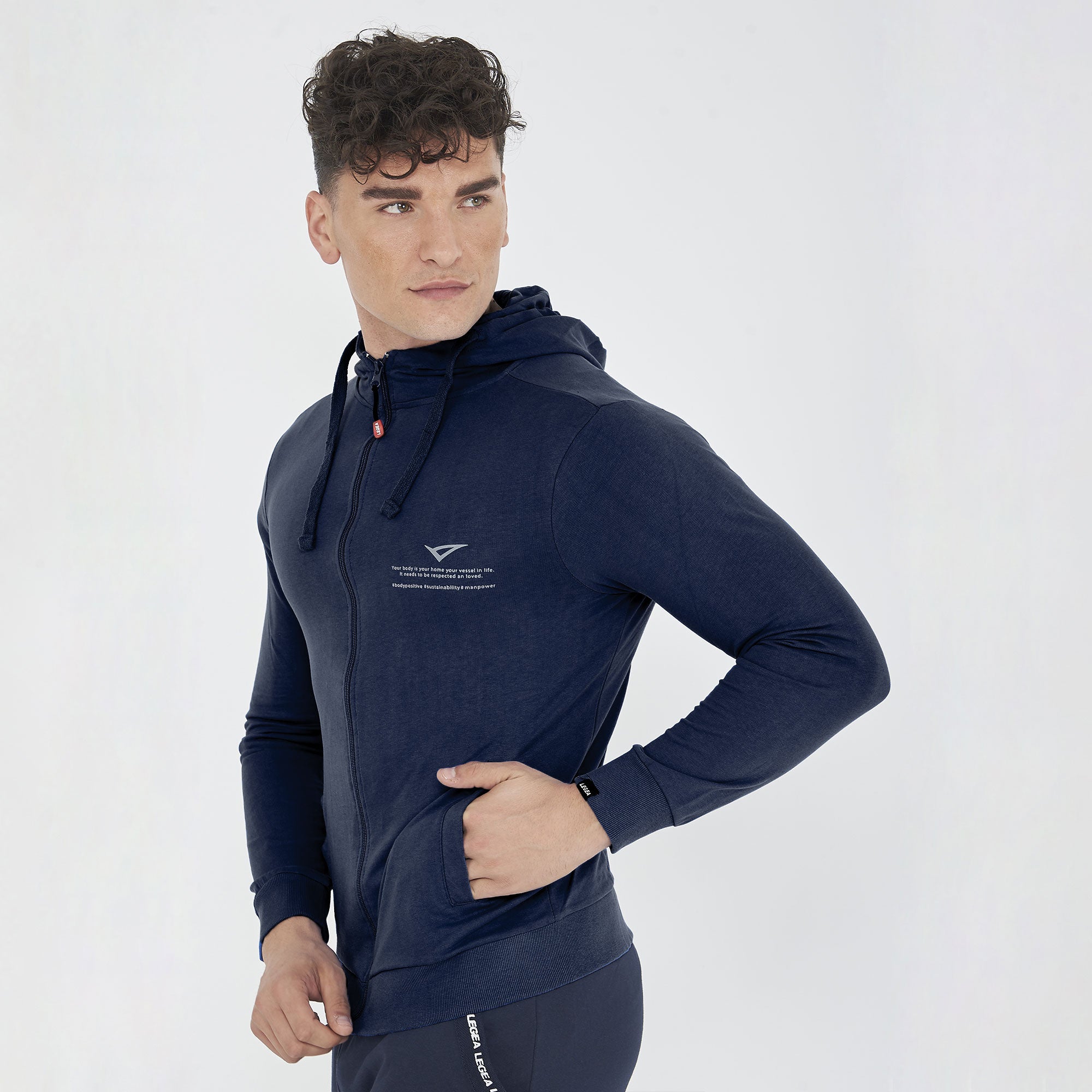 legea-raya-felpa-leggera-in-cotone-con-zip-e-cappuccio-blu-m image 3