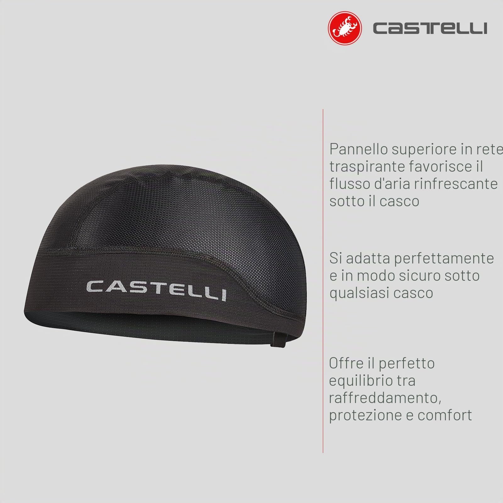 castelli-berretto-estivo-unisex-sottocasco-da-ciclismo-skullcap image 2