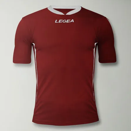 legea-dusseldorf-maglia-calcio-maniche-corte-granata-bianco-2xs image 1