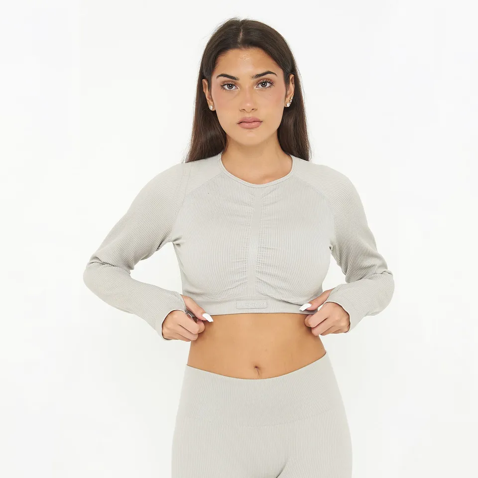 legea-imala-maglia-fitness-donna-grigio-chiaro-l image 1