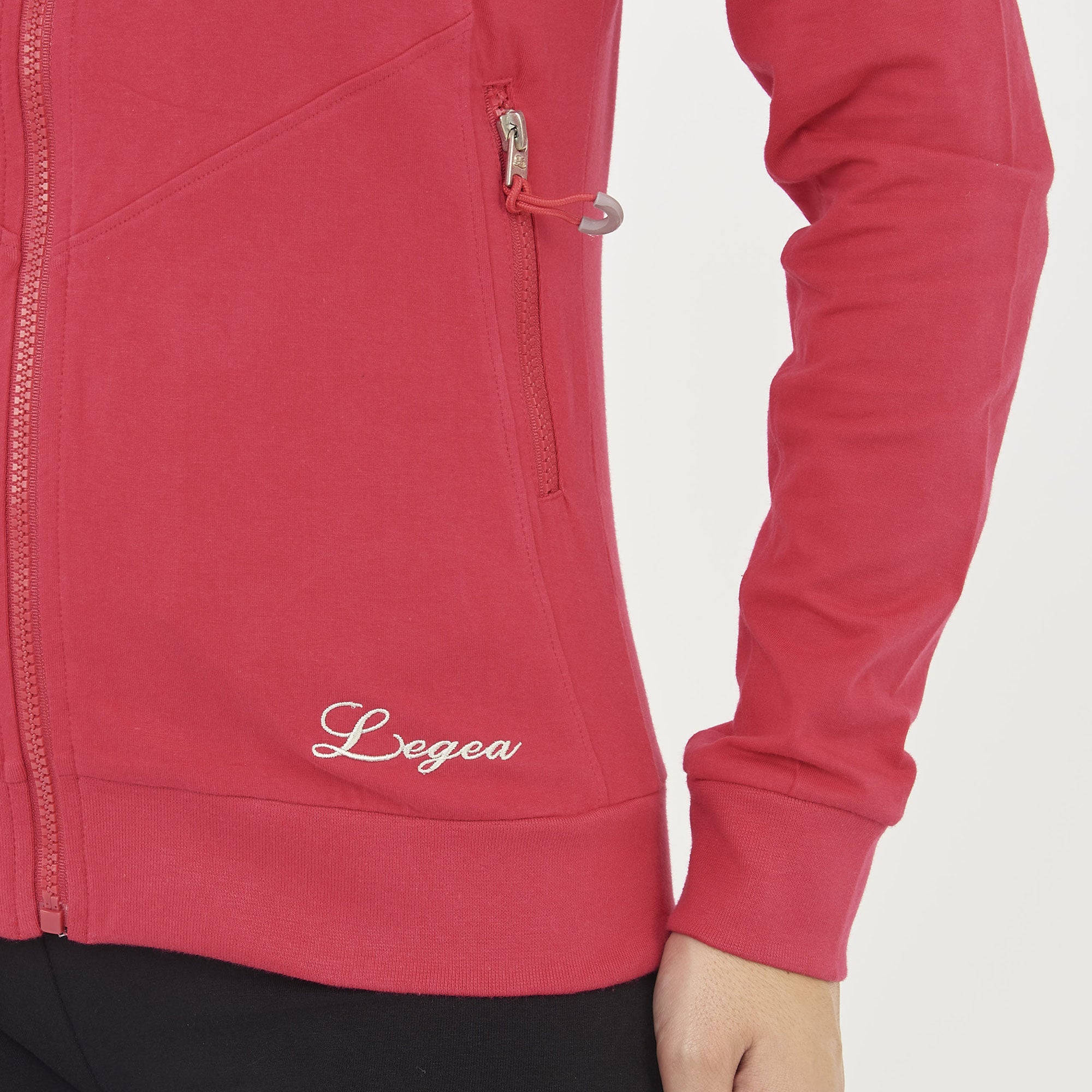 legea-layca-felpa-leggera-con-zip-e-cappuccio-amarena-xs image 7