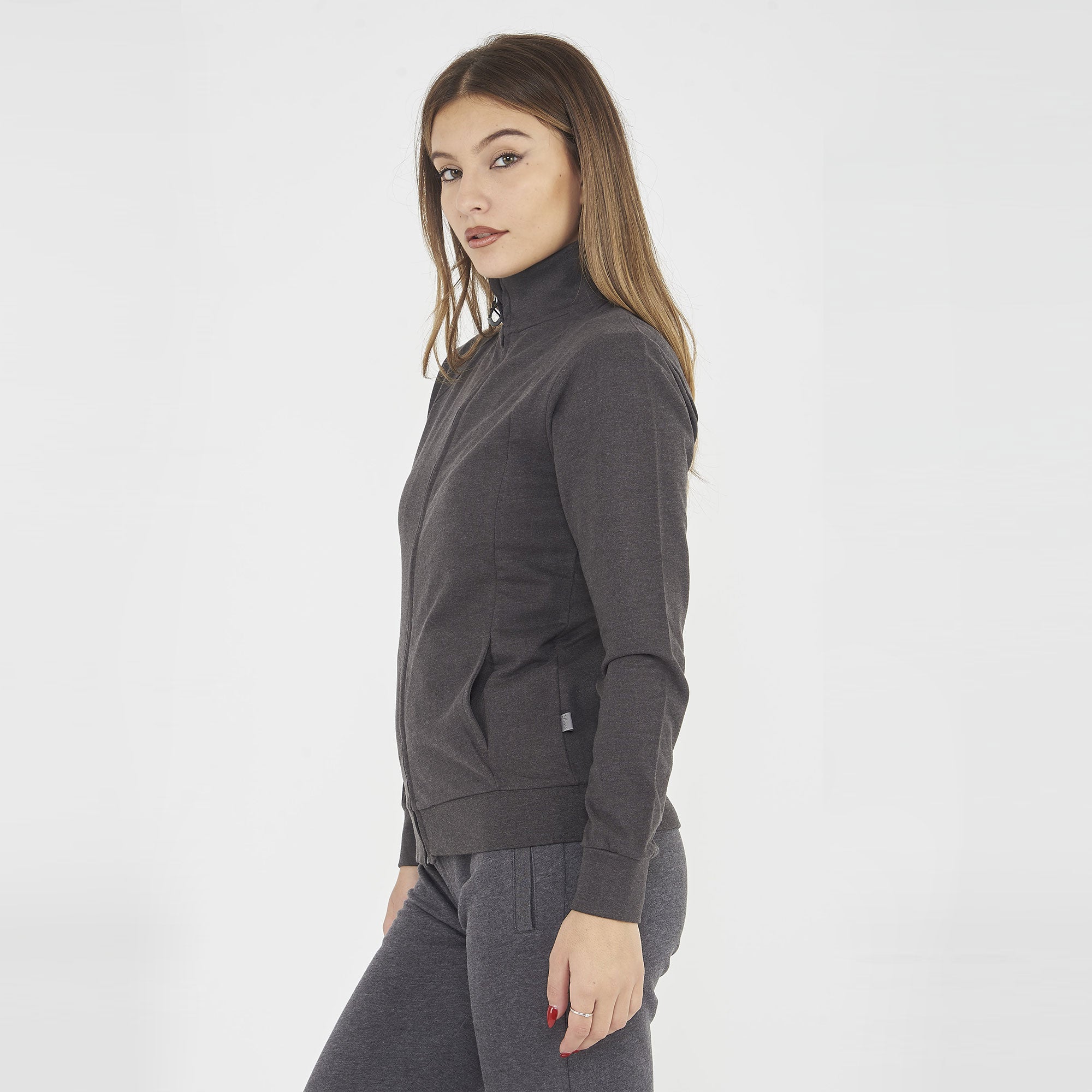 legea-felpa-sportiva-ridaka-con-cappuccio-e-zip-grigio-melange-xs image 4
