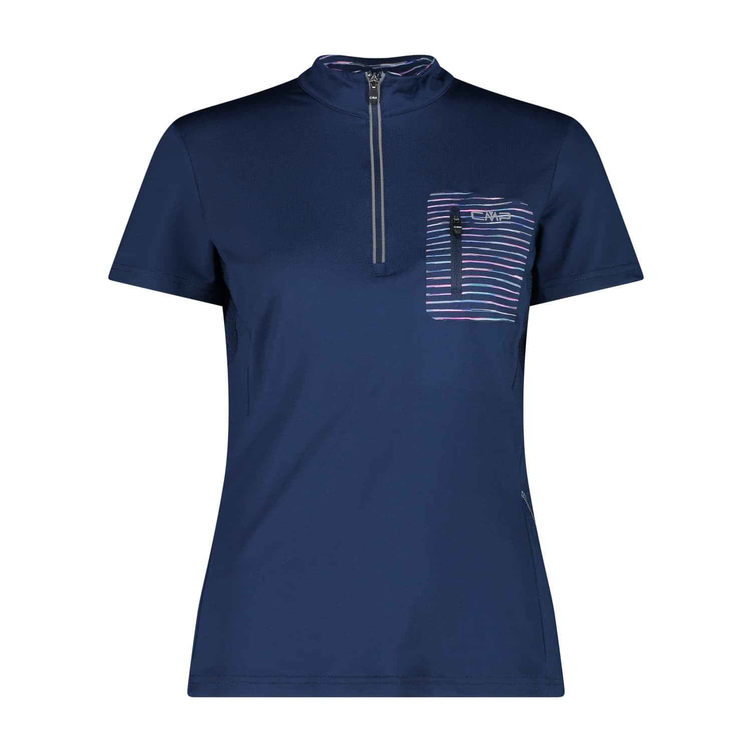 cmp-t-shirt-elasticizzata-bici-donna-mezza-zip-altak image 1