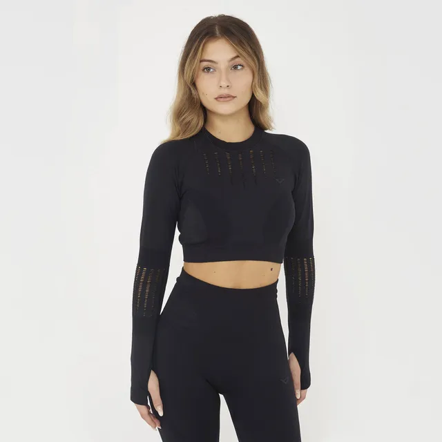 legea-rue-maglia-crop-maniche-lunghe-con-passapollice-nero-s image 1