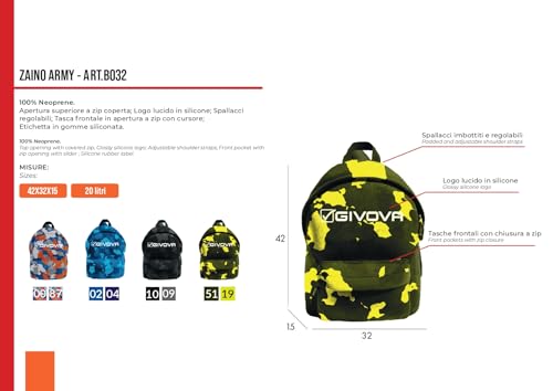 givova-zaino-army-verde-militare-giallo-fluo-unica image 5