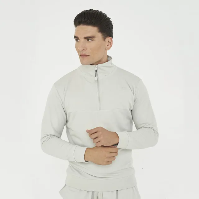 legea-f-club-felpa-mezza-zip-grigio-chiaro-s image 1