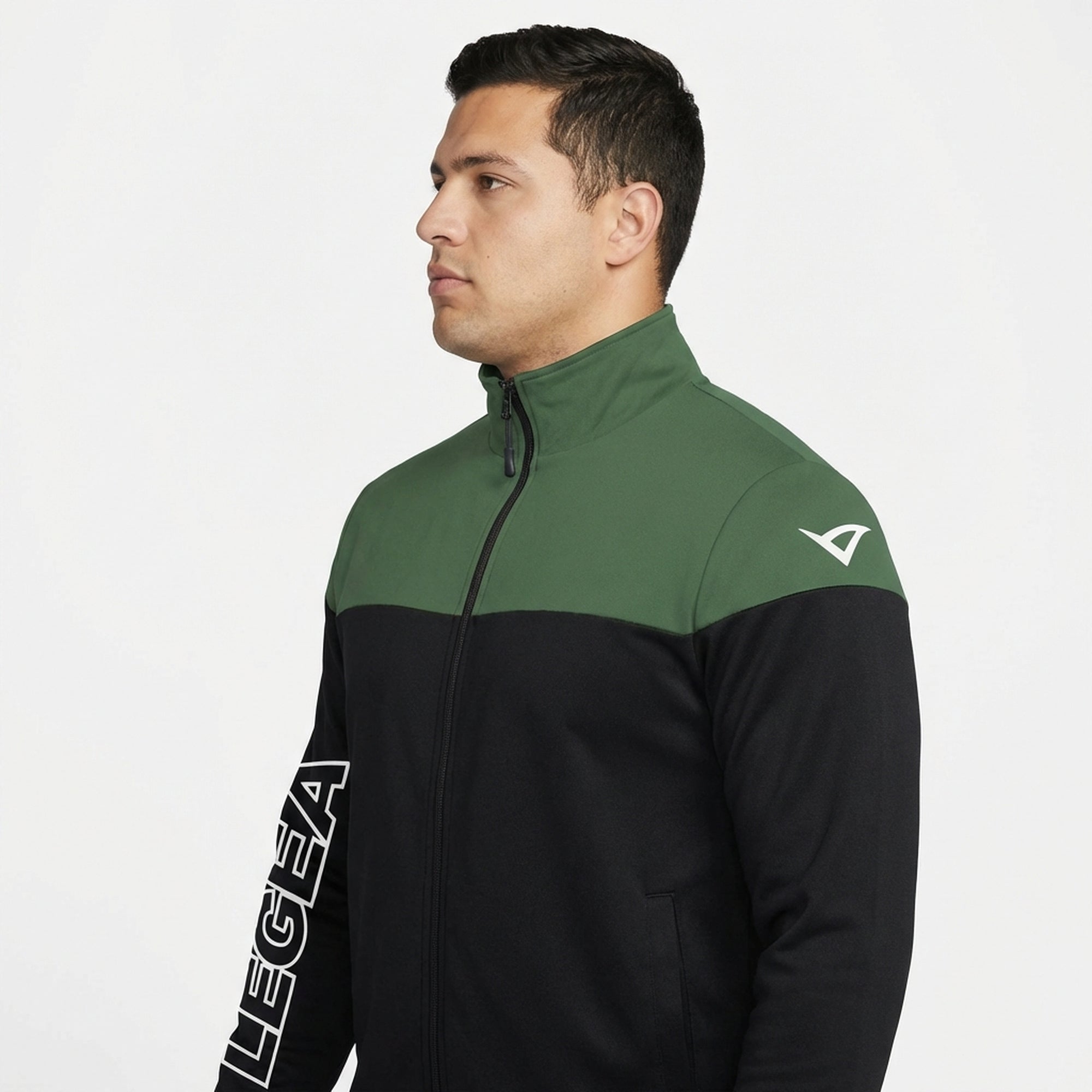 legea-ontario-giacca-sportiva-bicolor-con-zip-nero-verde-scuro-5xl-oversize image 3