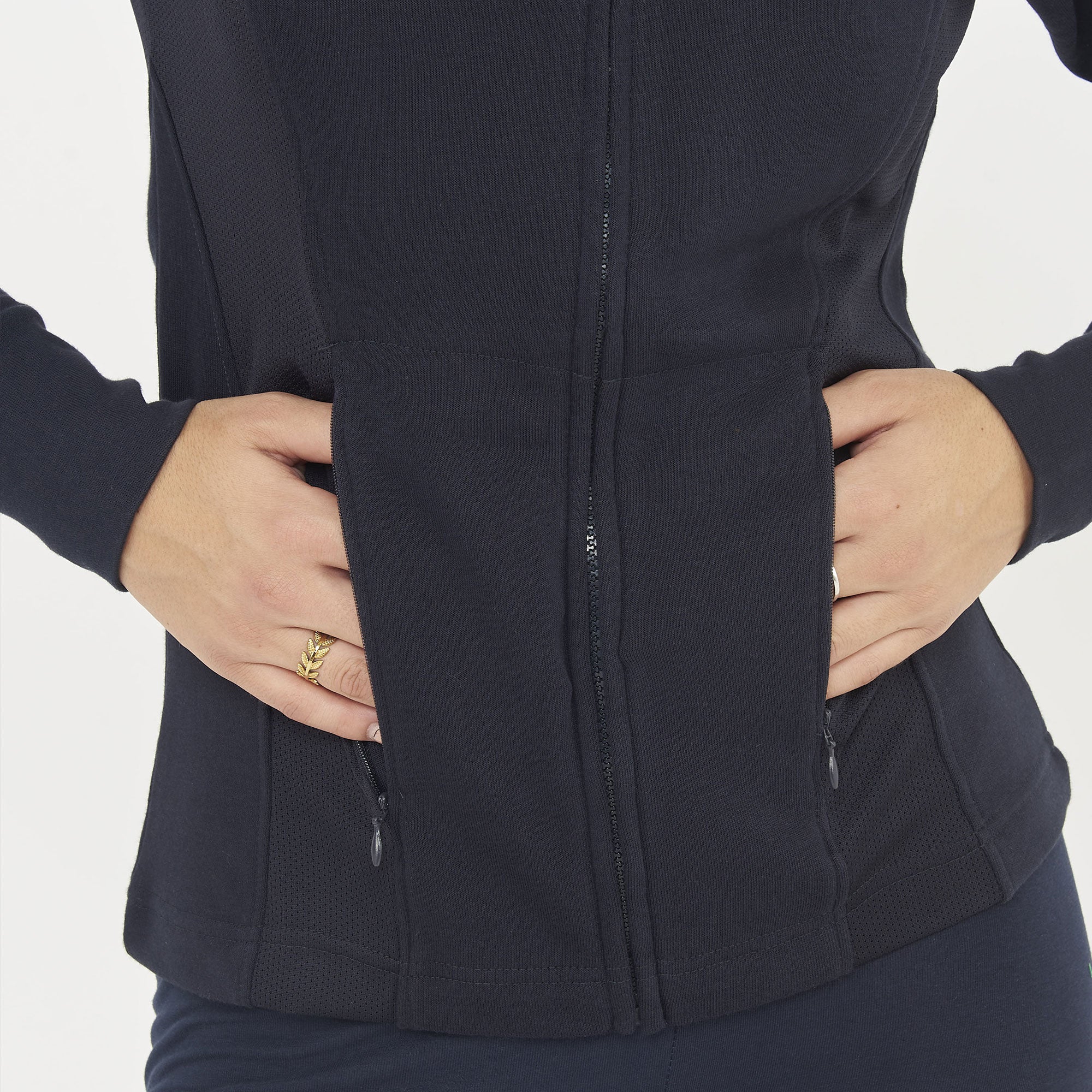 legea-dafne-felpa-slim-cotone-con-zip-e-cappuccio-blu-s image 5