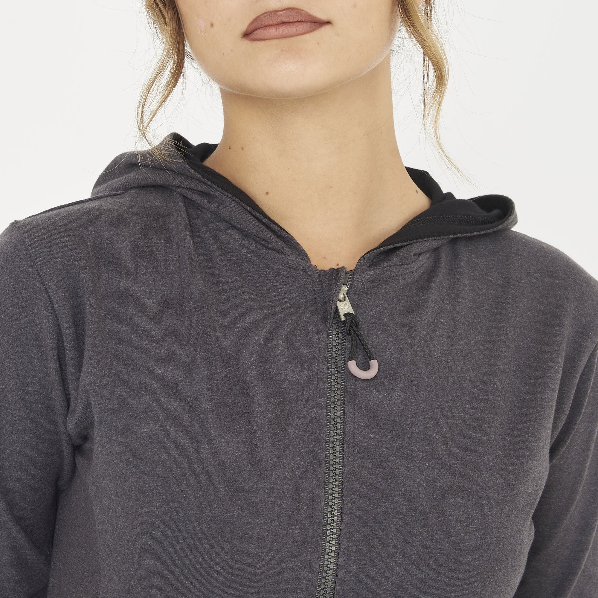 legea-felpa-leggera-con-zip-e-cappuccio-layca-grigio-melange-m image 7