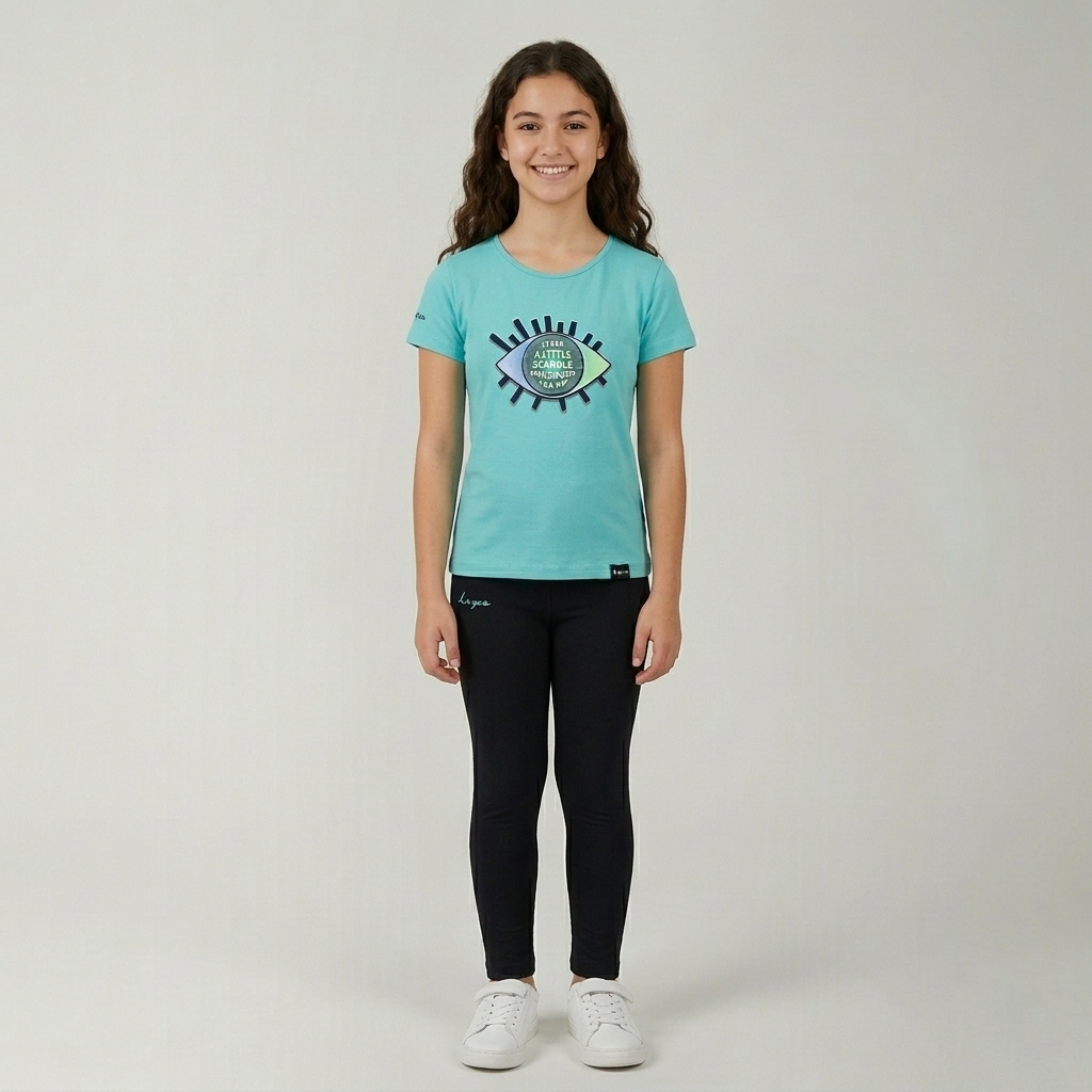 legea-vetra-completino-in-cotone-per-bambine-verde-acqua-2xs image 1