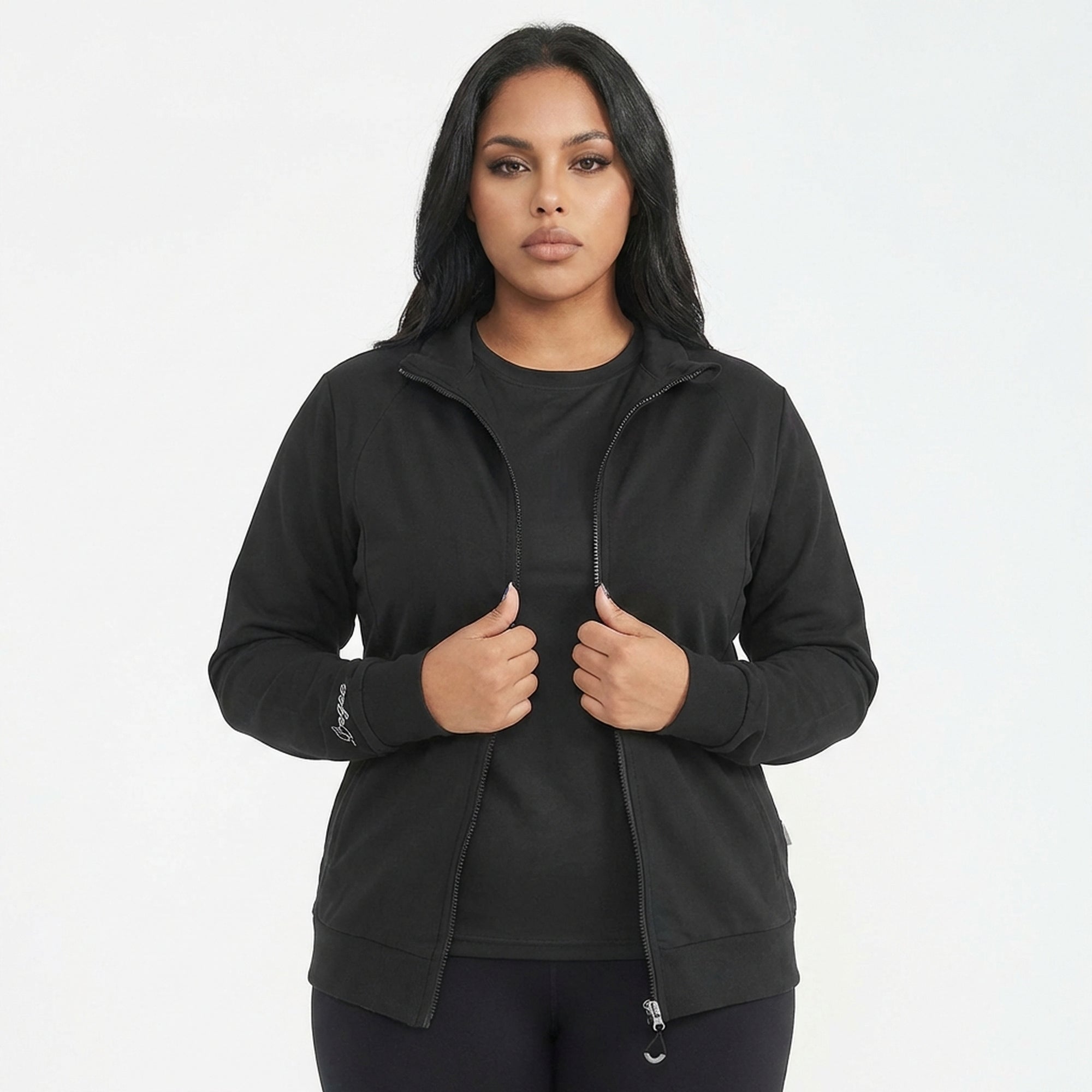 legea-adara-felpa-con-zip-e-cappuccio-nero-3xl-oversize image 1