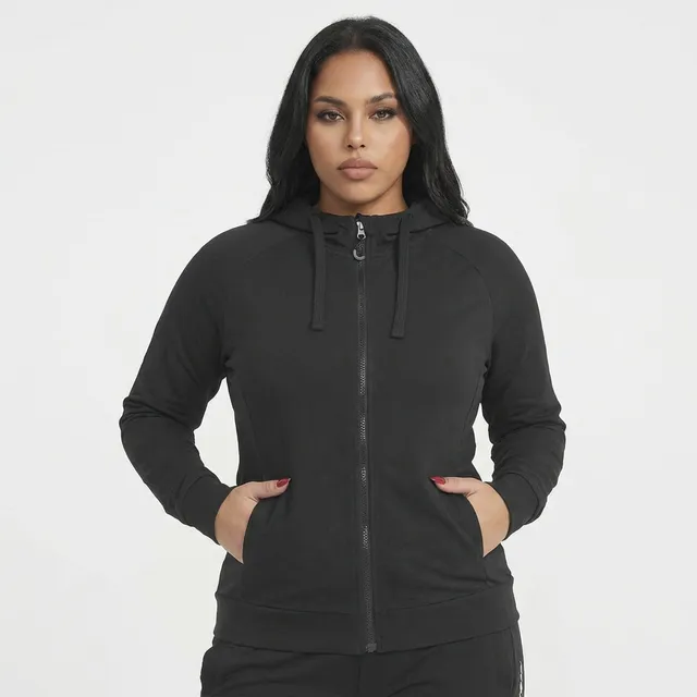 legea-felpa-dair-donna-con-zip-e-cappuccio-nero-4xl image 1