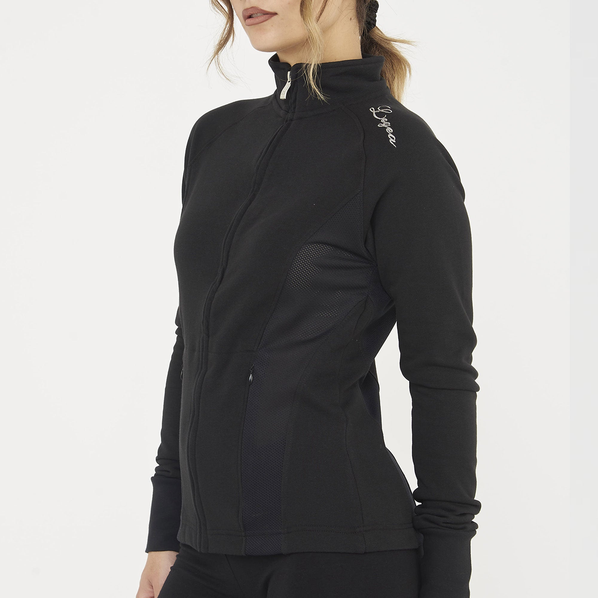 legea-dafne-felpa-slim-con-zip-in-cotone-nero-xs image 8