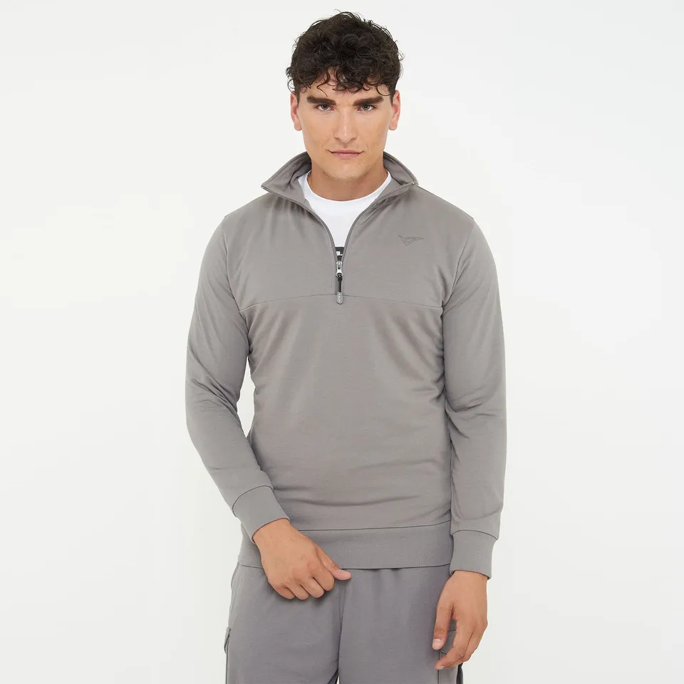 legea-f-club-felpa-con-mezza-zip-grigio-scuro-m image 1