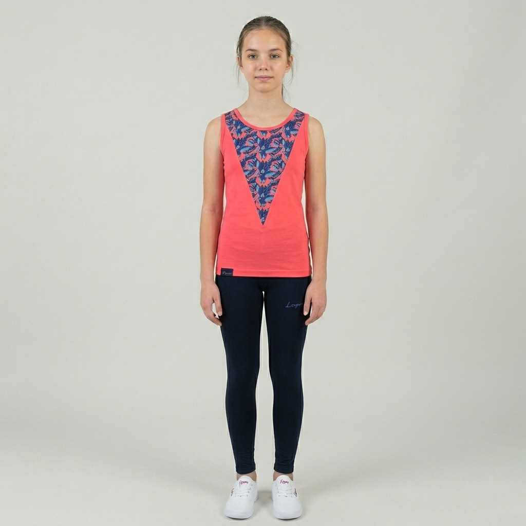 legea-jasinda-completo-cotone-bambina-canotta-leggings-rosa-scuro-4xs image 1