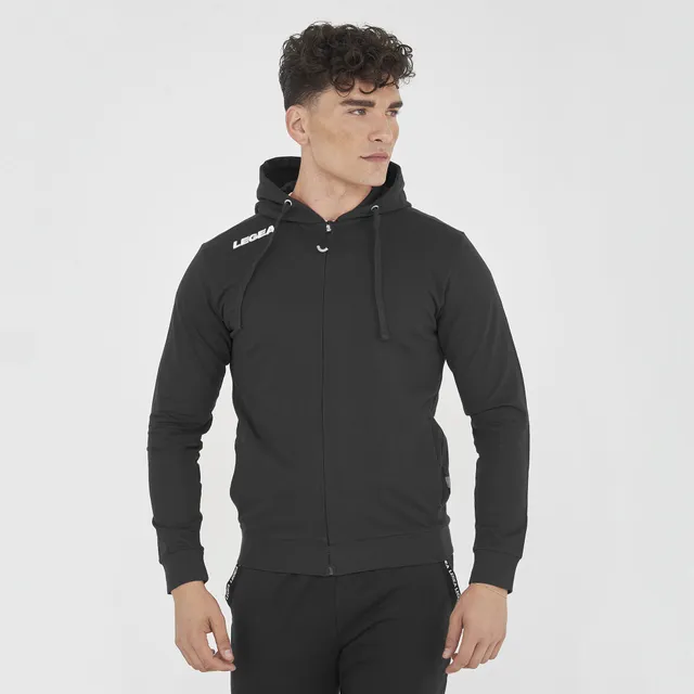 legea-farel-felpa-con-zip-e-cappuccio-french-terry-grigio-melange-2xl image 1