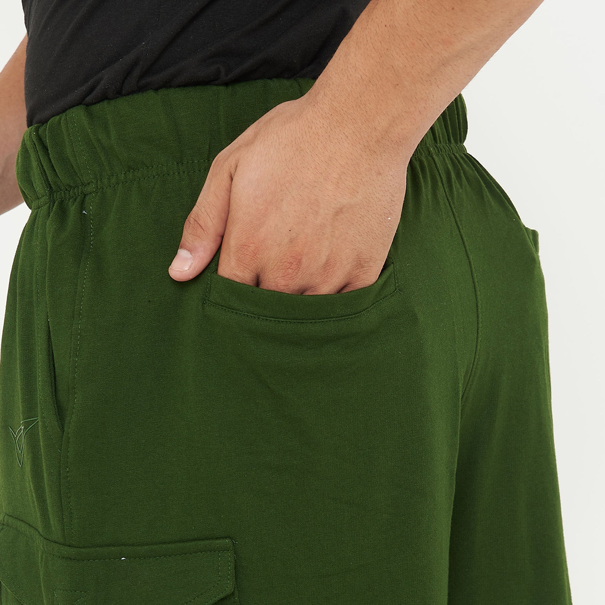 legea-pantaloncini-cargo-f9-in-french-terry-verde-militare-m image 6