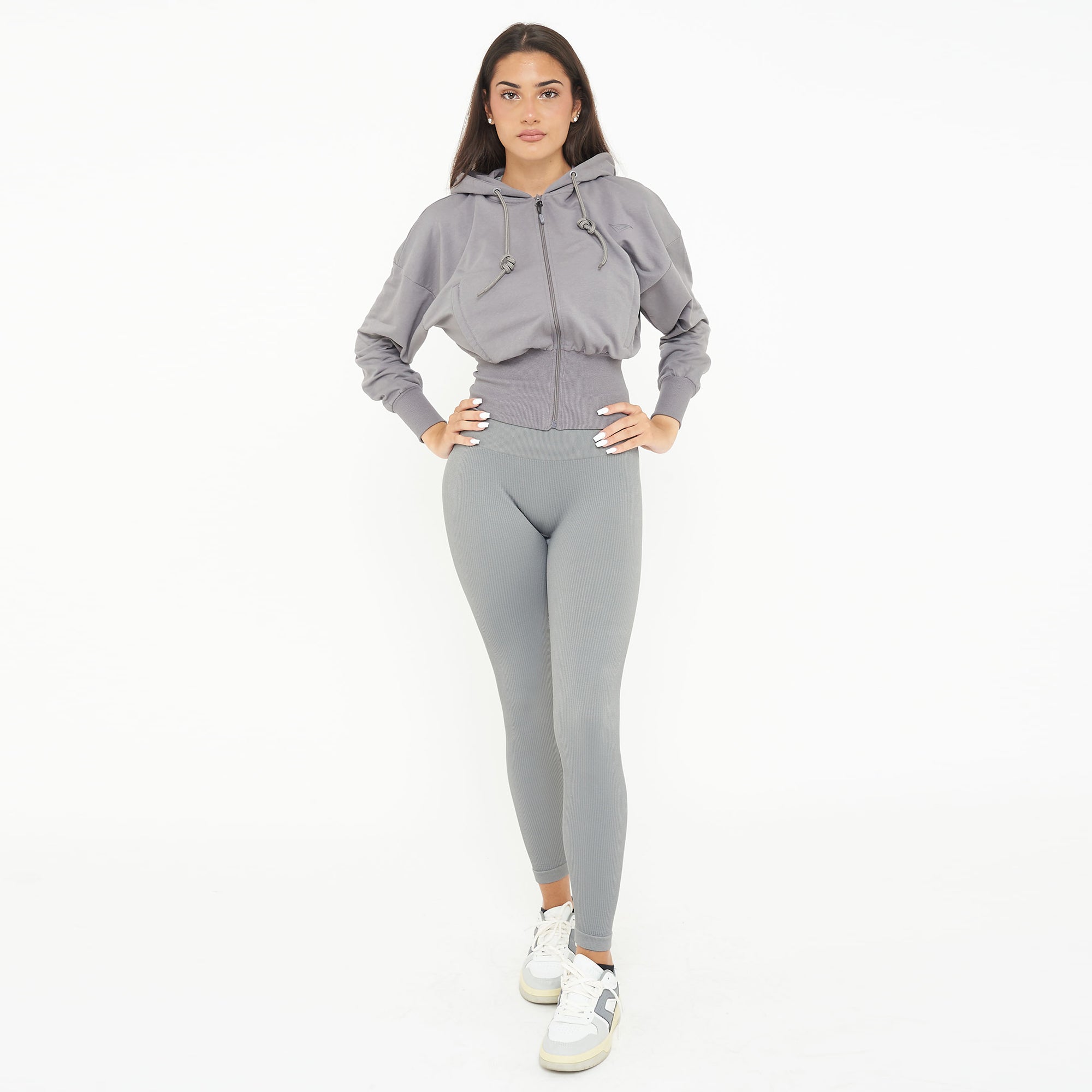legea-trixy-giacca-crop-in-cotone-con-zip-e-cappuccio-grigio-scuro-l image 7