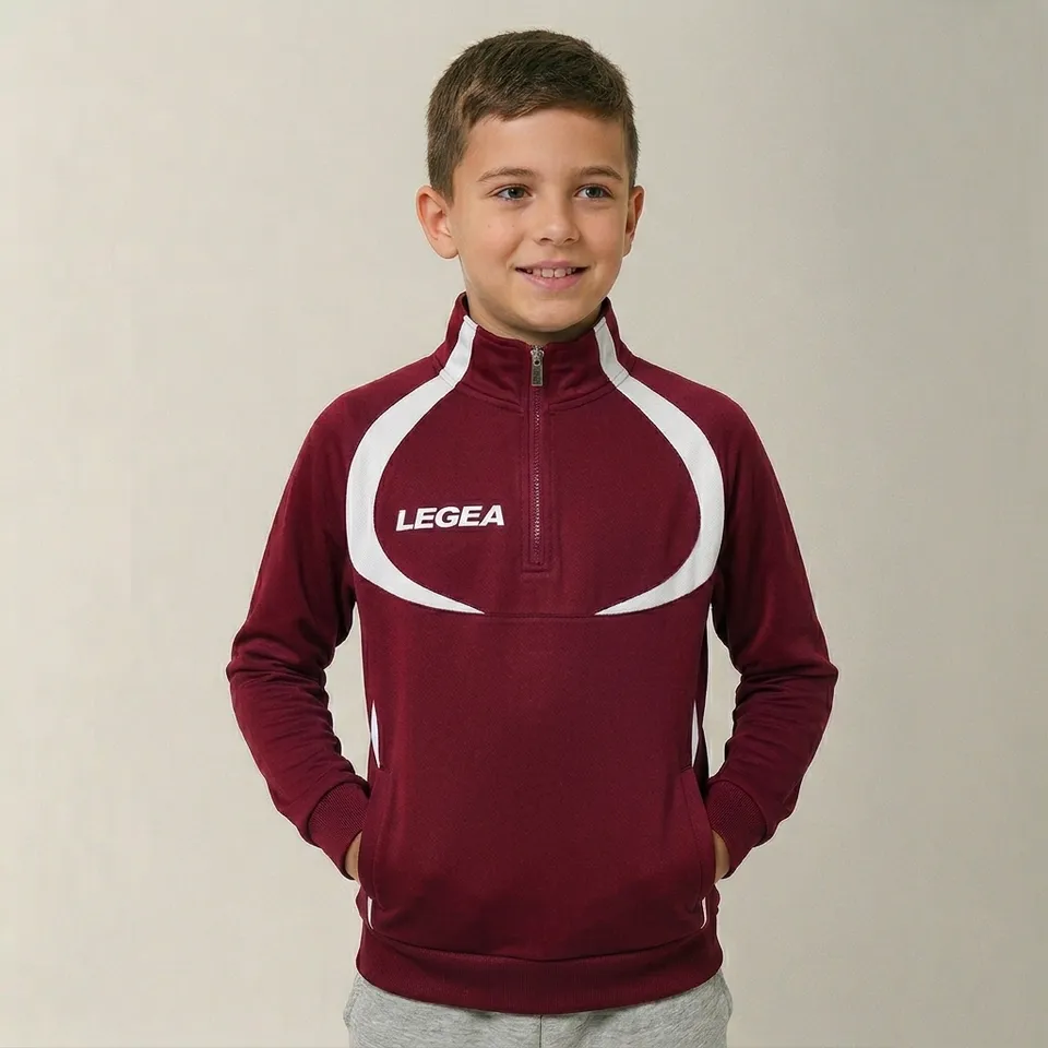 legea-giacca-allenamento-algeria-mezza-zip-granata-bianco-2xs image 1
